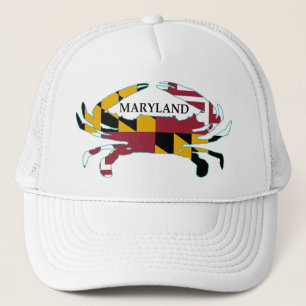 Camionero Gorra del cangrejo de la bandera de Maryland
