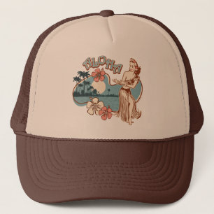 Camionero Gorra del chica de Hula de la hawaiana