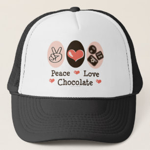 Camionero Gorra del chocolate del amor de la paz