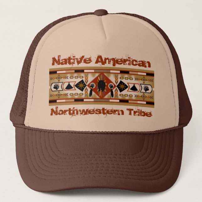 Camionero Gorra del Clan de Oso Nativo Estadounidense (Anverso)