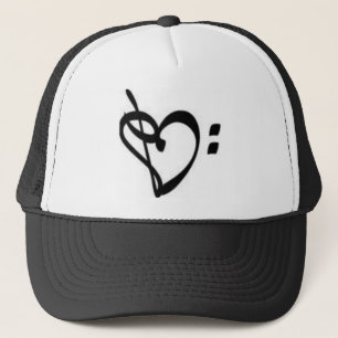 Camionero Gorra del corazón del Clef de la música