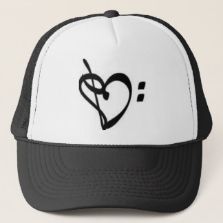 Camionero Gorra del corazón del Clef de la música