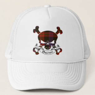 Camionero Gorra del cráneo de Tartán marrón