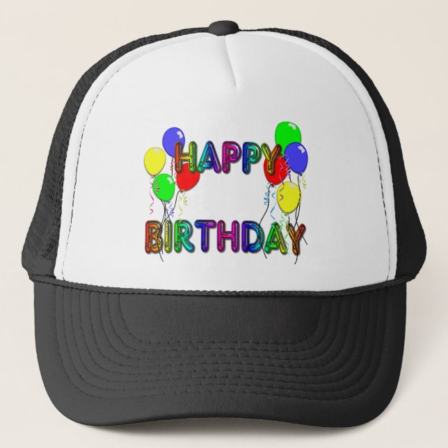 Camionero Gorra del cumpleaños de los impulsos D1 del feliz (Anverso)