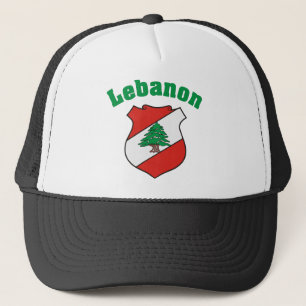 Camionero Gorra del escudo de armas de Líbano/bandera