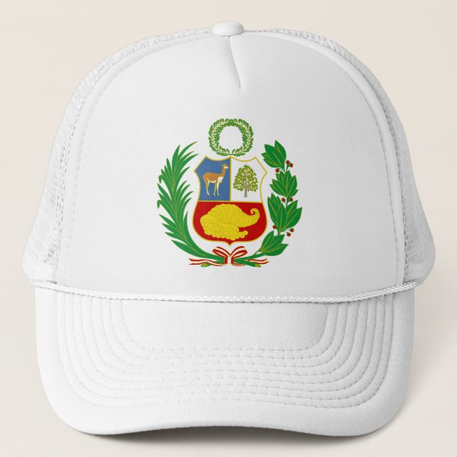 Camionero Gorra del escudo de armas de Perú (Anverso)