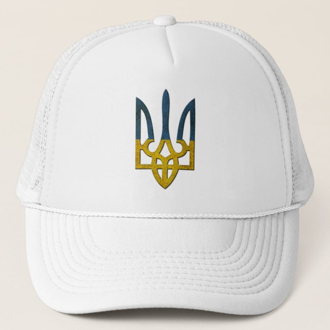 Camionero Gorra del Escudo de Armas de Tryzub en Ucrania (Anverso)