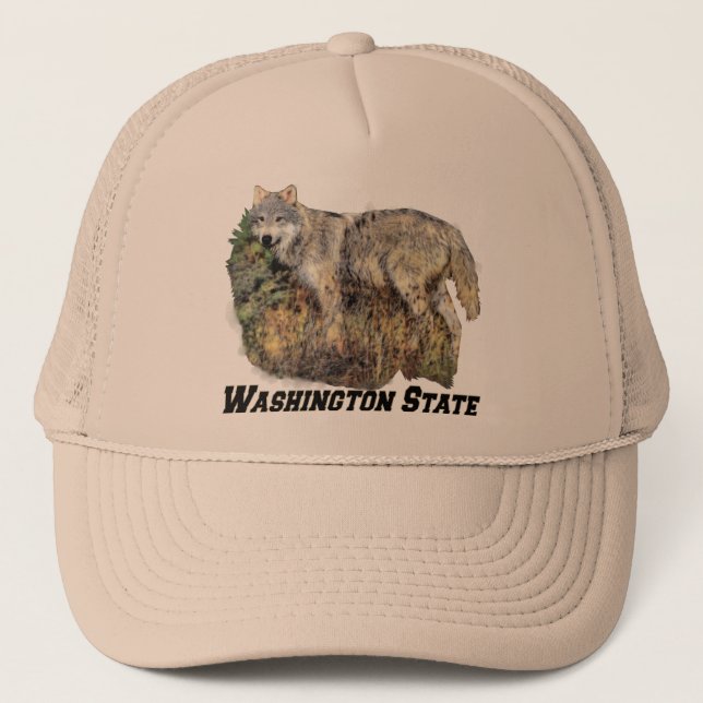 Camionero Gorra del estado de Washington (lobo) (Anverso)