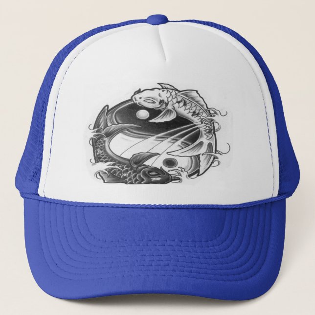 Camionero gorra del koi de yang del yin (Anverso)