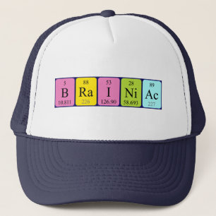 Camionero Gorra del nombre de la tabla periódica de Brainia