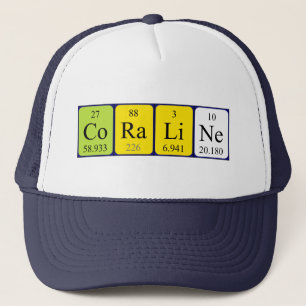 Camionero Gorra del nombre de la tabla periódica de Coralin