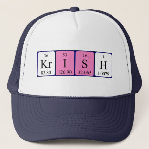 Camionero Gorra del nombre de la tabla periódica de Krish