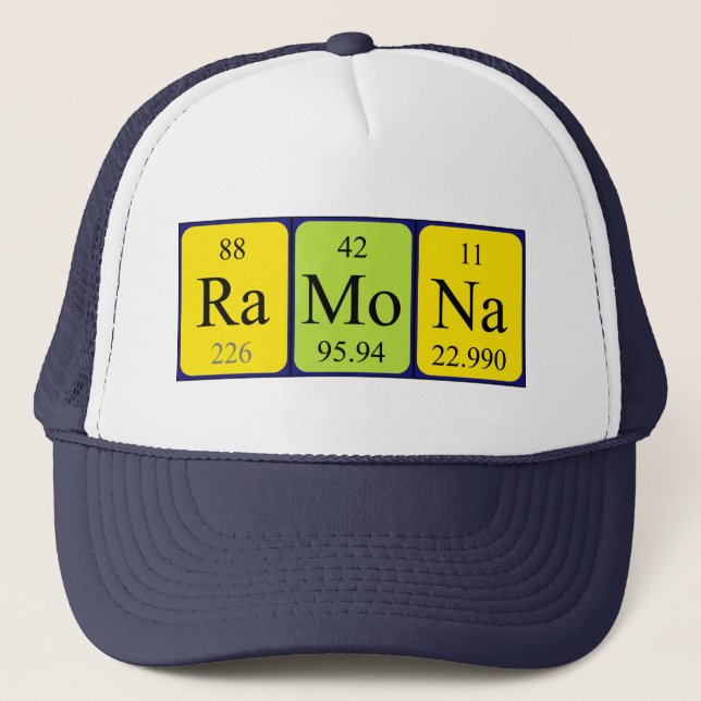 Camionero Gorra del nombre de la tabla periódica de Ramona (Anverso)