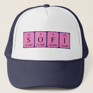 Camionero Gorra del nombre de la tabla periódica de Sofi