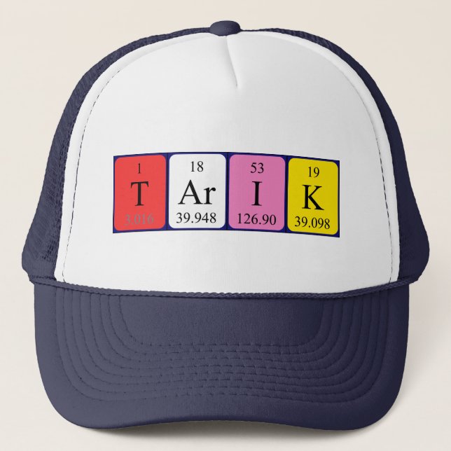 Camionero Gorra del nombre de la tabla periódica de Tarik (Anverso)