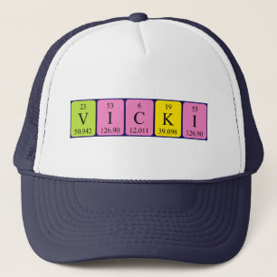 Camionero Gorra del nombre de la tabla periódica de Vicki