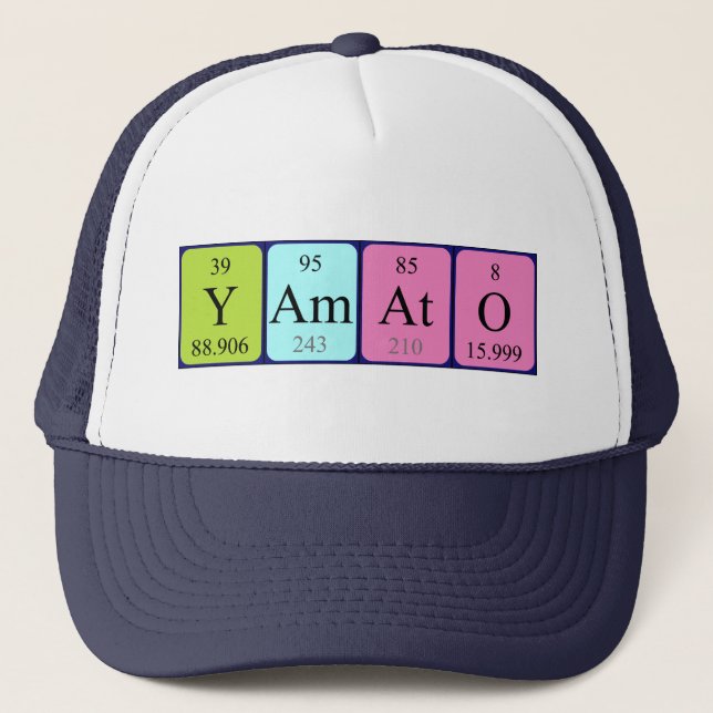 Camionero Gorra del nombre de la tabla periódica de Yamato (Anverso)