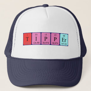 Camionero Gorra del nombre de la tabla periódica del