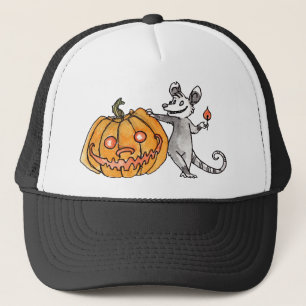 Camionero Gorra del oposum de la Jack-o-Linterna