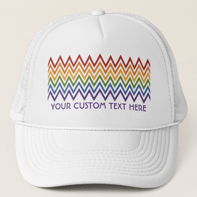 Camionero Gorra del patrón de cheurón arcoiris (Anverso)