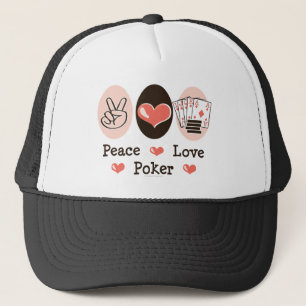 Camionero Gorra del póker del amor de la paz