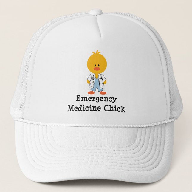 Camionero Gorra del polluelo de la medicina de la emergencia (Anverso)