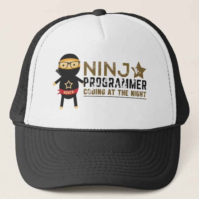 Camionero Gorra del programador - programador de Ninja (Anverso)