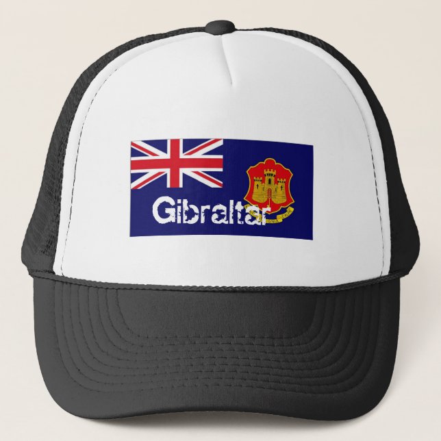 Camionero Gorra del recuerdo de la bandera de Gibraltar (Anverso)