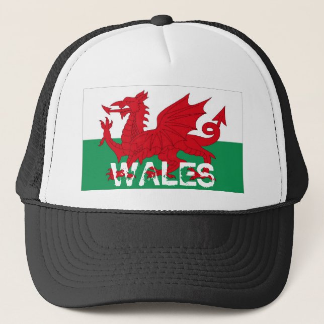 Camionero Gorra del recuerdo de la bandera del cymru de País (Anverso)
