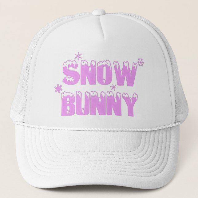 Camionero Gorra del rosa del conejito de la nieve (Anverso)