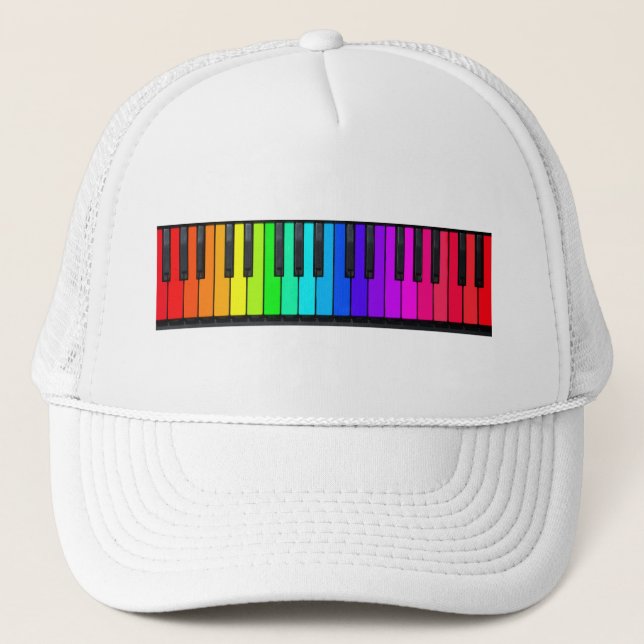Camionero Gorra del teclado de piano del arco iris (Anverso)