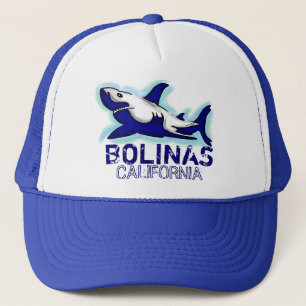 Camionero Gorra del tema del tiburón azul de Bolinas