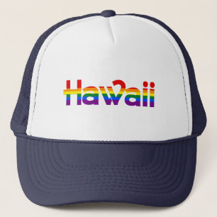 Camionero Gorra del texto del arco iris de Hawaii