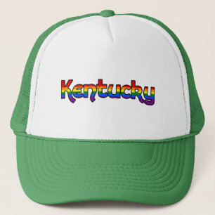 Camionero Gorra del texto del arco iris de Kentucky