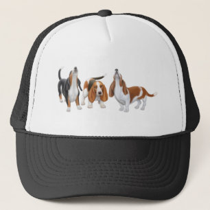 Camionero Gorra del trío de Basset Hound
