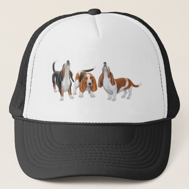Camionero Gorra del trío de Basset Hound (Anverso)