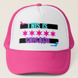 Camionero gorra del truker de la bandera de Chicago