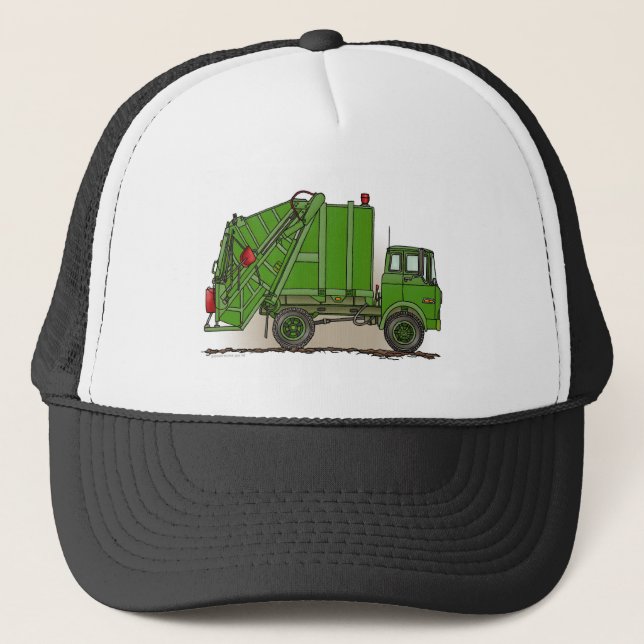 Camionero Gorra del verde del camión de basura (Anverso)