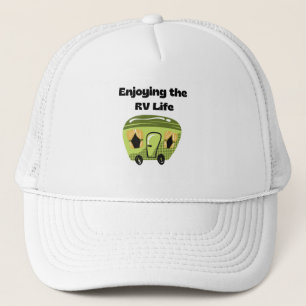 Camionero Gorra disfrutando de la vida en RV y la foto de un