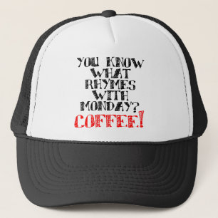 Camionero Gorra divertida con estribillo de café que rima co