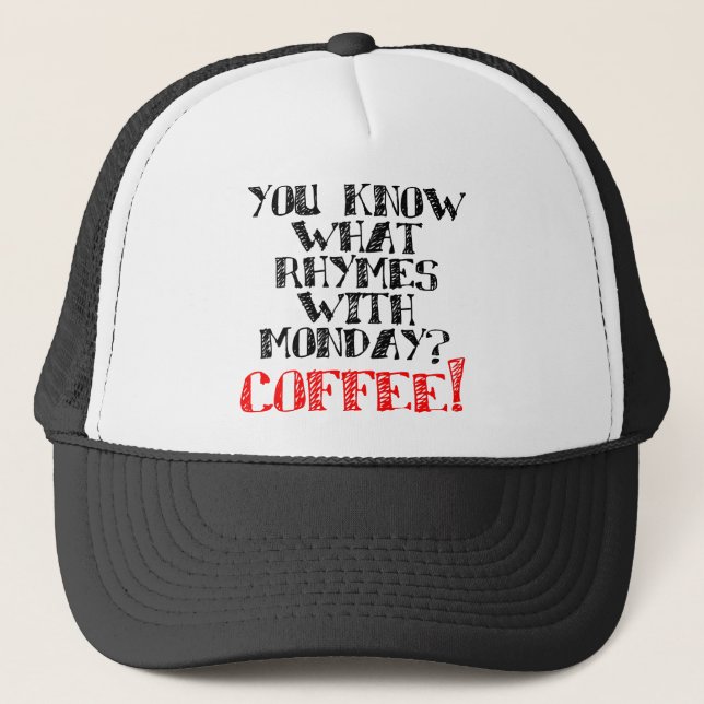 Camionero Gorra divertida con estribillo de café que rima co (Anverso)