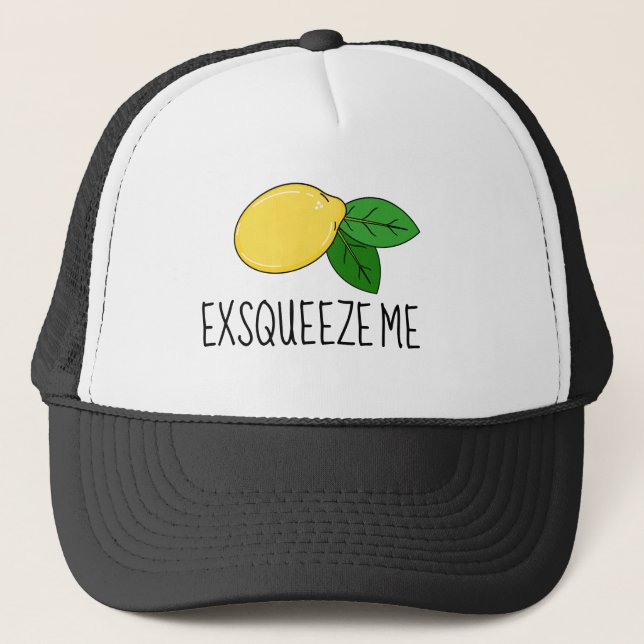 Camionero Gorra divertida "Exsqueeze Me" con diseño de limón (Anverso)