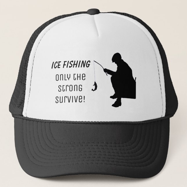 Camionero Gorra divertido de la pesca del hielo solamente (Anverso)