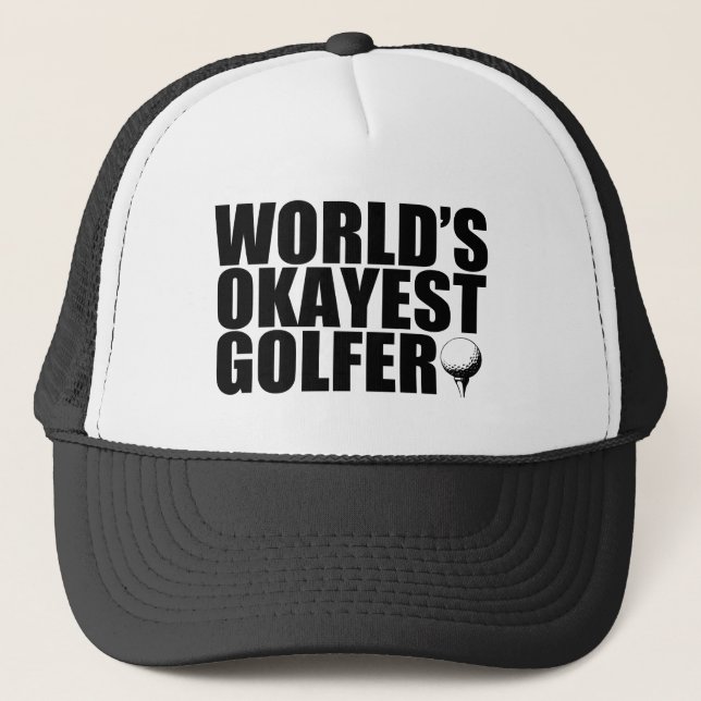 Camionero Gorra divertido del golfista de Okayest del mundo (Anverso)