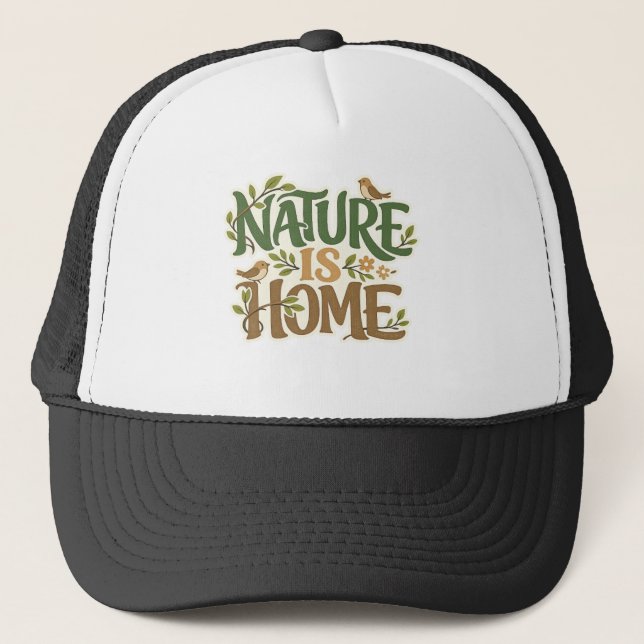 Camionero Gorra Eco Amante de la Naturaleza Es Casa (Anverso)