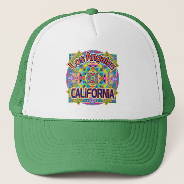 Camionero Gorra feliz de Los Ángeles CALIFORNIA (Anverso)