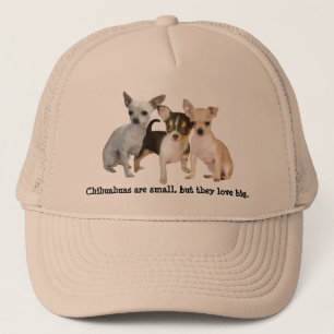 Camionero Gorra feliz del trío de la chihuahua