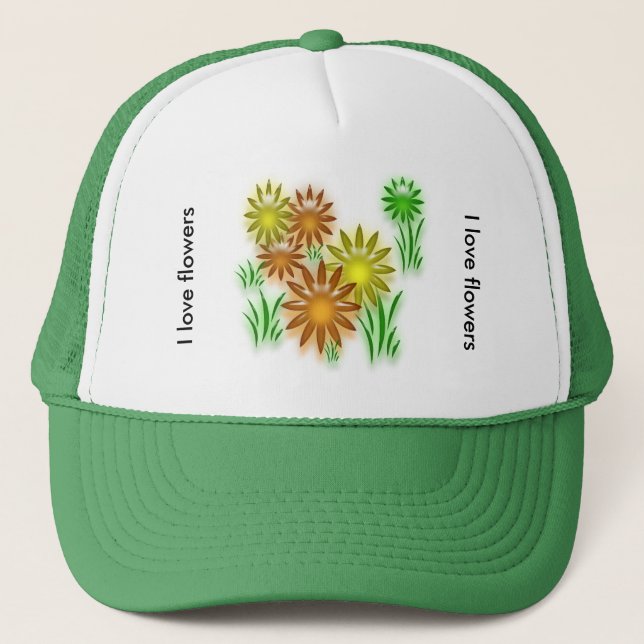 Camionero Gorra - Flores de neón (Anverso)