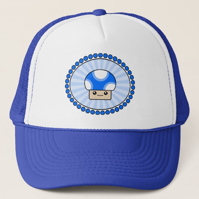 Camionero Gorra fofo del azul de la seta de Kawaii de los (Anverso)