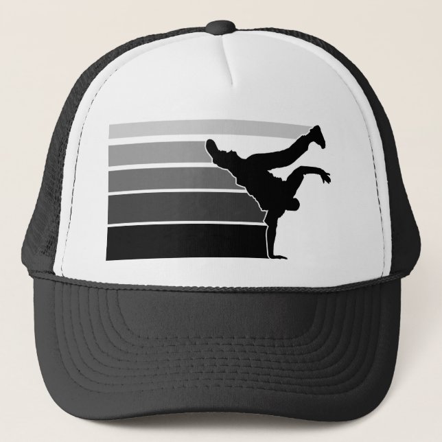 Camionero Gorra gris del negro de la pendiente de BBOY (Anverso)